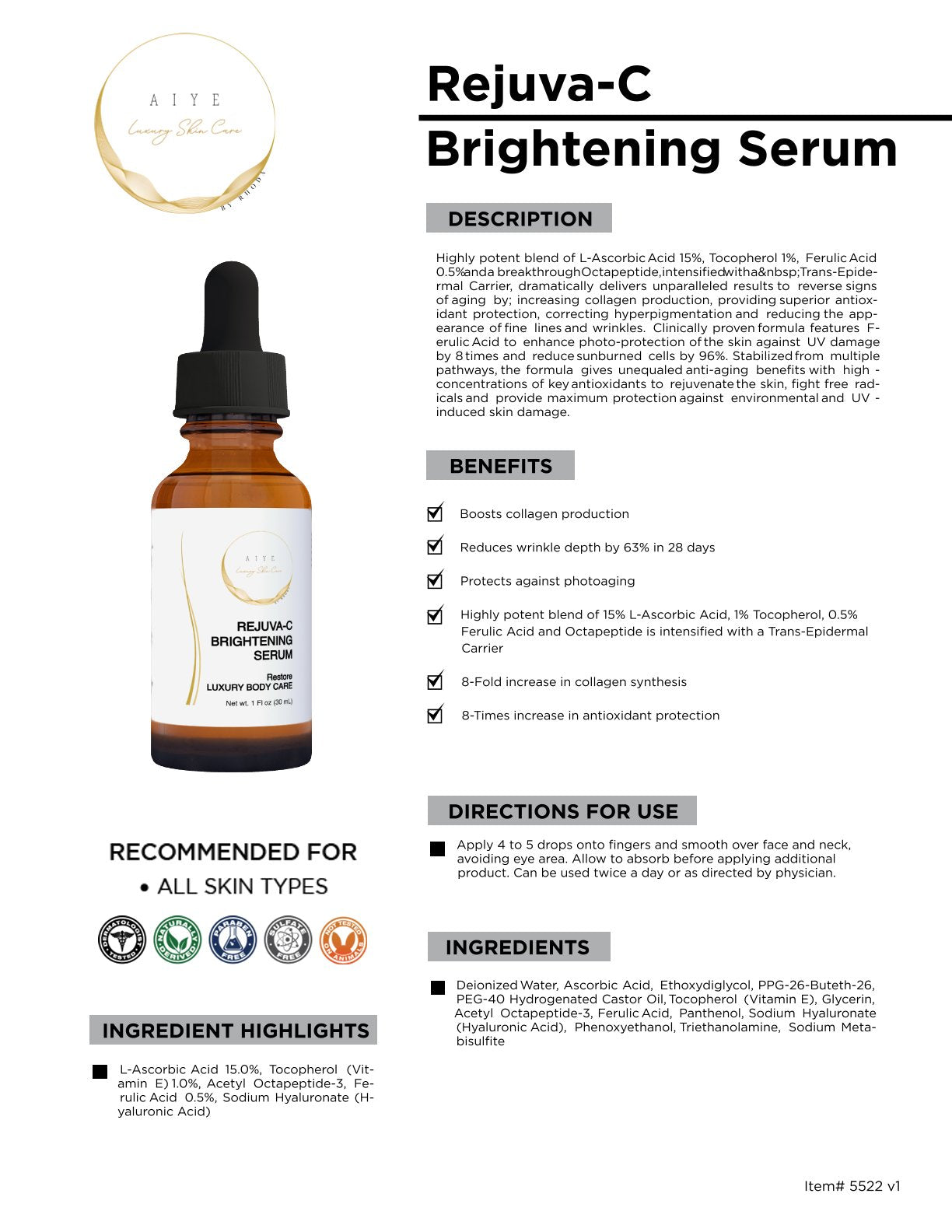 Rejuva-C Brightening Serum